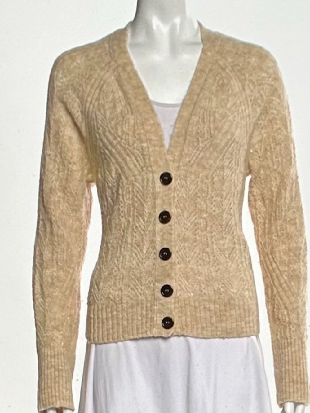 Veronica Beard Merino Wool V-Neck Cardigan Sweater Size: M